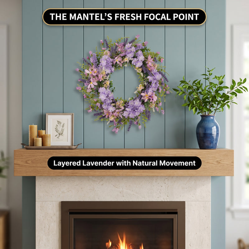 HYDRANGEA WREATH FOR FRONT DOOR – ARTIFICIAL FLORAL PORCH DÉCOR - 6