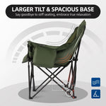 Oversized Camping Chairs 2 Pack – Extra-Large Folding Outdoor Chairs, Padded - 6