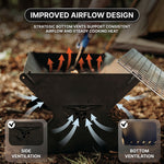 Portable Folding Charcoal Grill & Campfire Fire Pit - 6