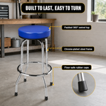 Swivel Bar Stool for Garage & Shop - Backless Counter Stool with Padded Seat, Workbench Stool for Workshop, Single Bar Stool with Chrome Legs - 6