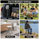 Folding Stool with Metal Frame – Indoor & Outdoor Seating - 6