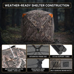 Silent Pop Up Hunting Blind with 270° See Through View – Waterproof Camo Ground Blind Tent for Turkey and Deer Hunting, 1-7 Person Capacity - 6