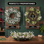 CHRISTMAS BERRY WREATH FOR FRONT DOOR – WINTER PINE HOLIDAY DÉCOR - 6