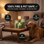 Flameless Candles with Remote & Timer – Glass Pillar Set of 3 - 6