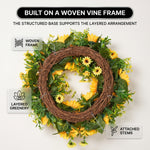 Sunflower Wreath for Front Door – Summer Floral Porch Décor - 6