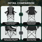 Oversized Portable Camping Chair with Lumbar Support & Cooler Bag - 6