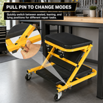 2-in-1 Convertible Z-Creeper Seat - Rolling Mechanic Creeper with Wheels, Under Dash Creeper & Garage Chair for Auto Repair, Low Profile Roller Seat - 6