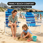 17" Big & Tall Oversized Beach Chairs 2-Pack – Heavy Duty Folding Outdoor Seating - 6