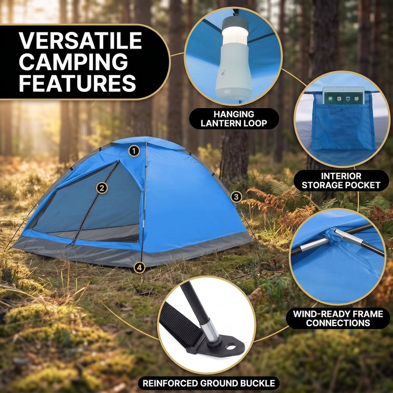 2-4 PERSON LIGHTWEIGHT BACKPACKING DOME CAMPING TENTS - 6