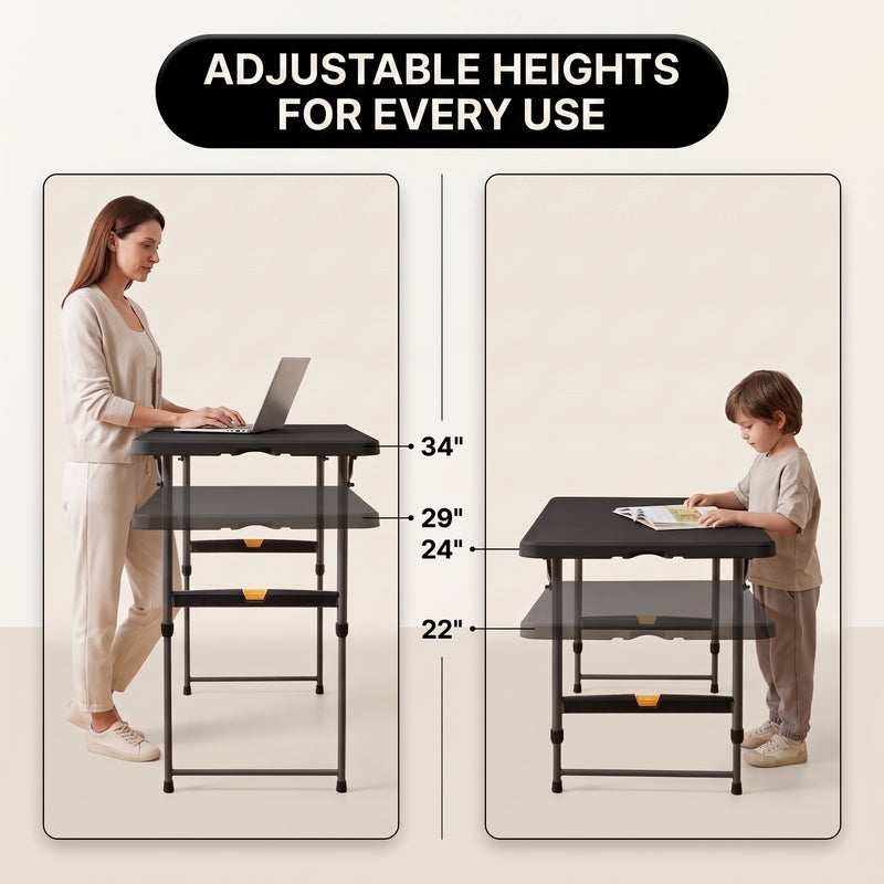 Foldable Table & Step Stool – Heavy-Duty, Portable, Adjustable Height, Indoor/Outdoor Use - 6
