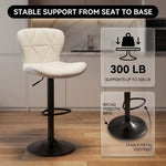 COUNTER BAR STOOLS SET OF 2 – ADJUSTABLE SWIVEL FAUX LEATHER SEATS - 6