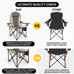 Oversized Portable Camping Chair with Lumbar Support & Cooler Bag - 6