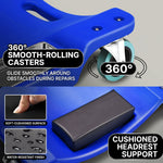 Low Profile Rolling Garage Creeper - Mechanic Creeper with Padded Headrest & Tool Trays, Under Car Roller for Automotive Repair, Rolling Car Creeper - 6