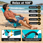 Folding Beach Chairs 2-Pack – Mesh Back with Cup Holders - 6