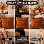 DECORATIVE PILLOW COVERS – 3D PUMPKIN SET OF 2 - 6
