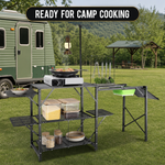 Camping Portable Cook Station/Kitchen Table, Folding Outdoor Cooking Table with Storage - 6