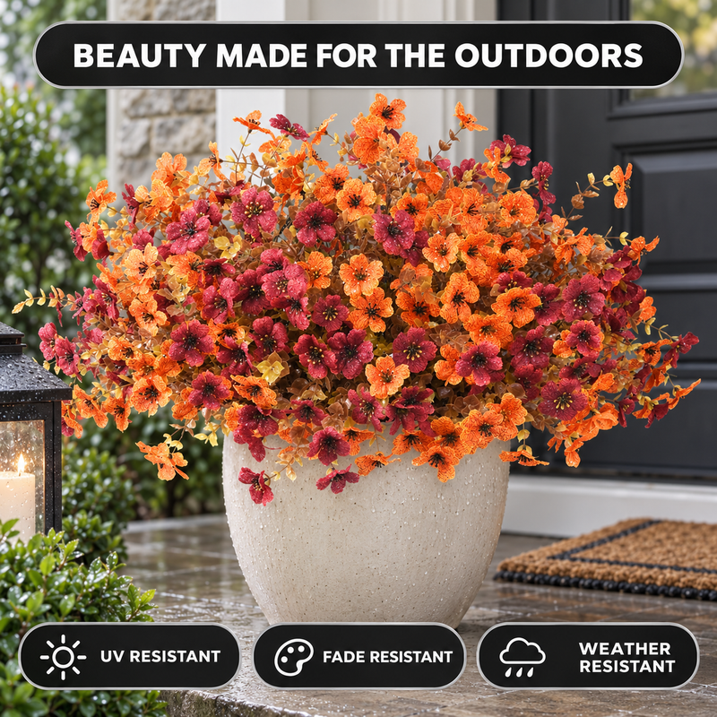 ARTIFICIAL FLOWERS FOR OUTDOORS – UV-RESISTANT FALL MIX - 6