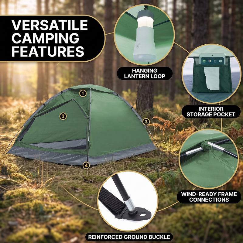 2-4 PERSON LIGHTWEIGHT BACKPACKING DOME CAMPING TENTS - 6