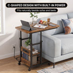 C-SHAPED END TABLE WITH CHARGING STATION – ADJUSTABLE HEIGHT - 6