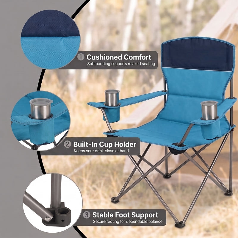 Outdoor 4-Piece Folding Chair and Table Set – Perfect for Camping and Picnics - 6