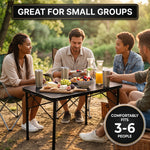 Foldable Camping Table Collapsible Picnic Aluminum Alloy Grill Stand - 6