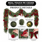 CHRISTMAS GARLAND WITH LIGHTS – PRE-LIT HOLIDAY GREENERY - 6