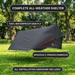 Over 600lbs Hammock, 1-2 person, Nylon with Mosquito Net - 6
