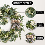 EUCALYPTUS WREATH FOR FRONT DOOR – FARMHOUSE GREENERY DÉCOR - 6