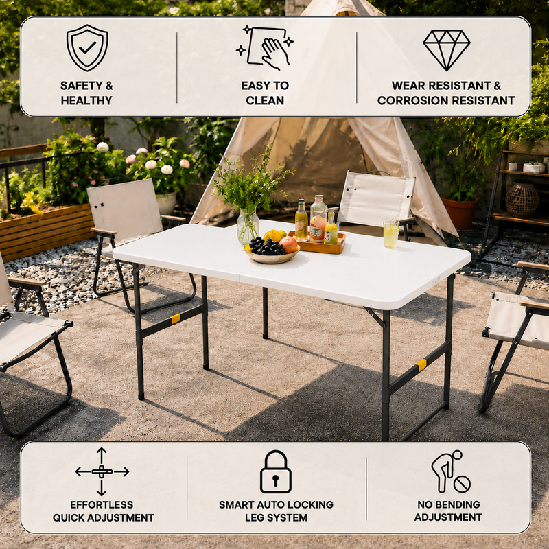Foldable Table & Step Stool – Heavy-Duty, Portable, Adjustable Height, Indoor/Outdoor Use - 6