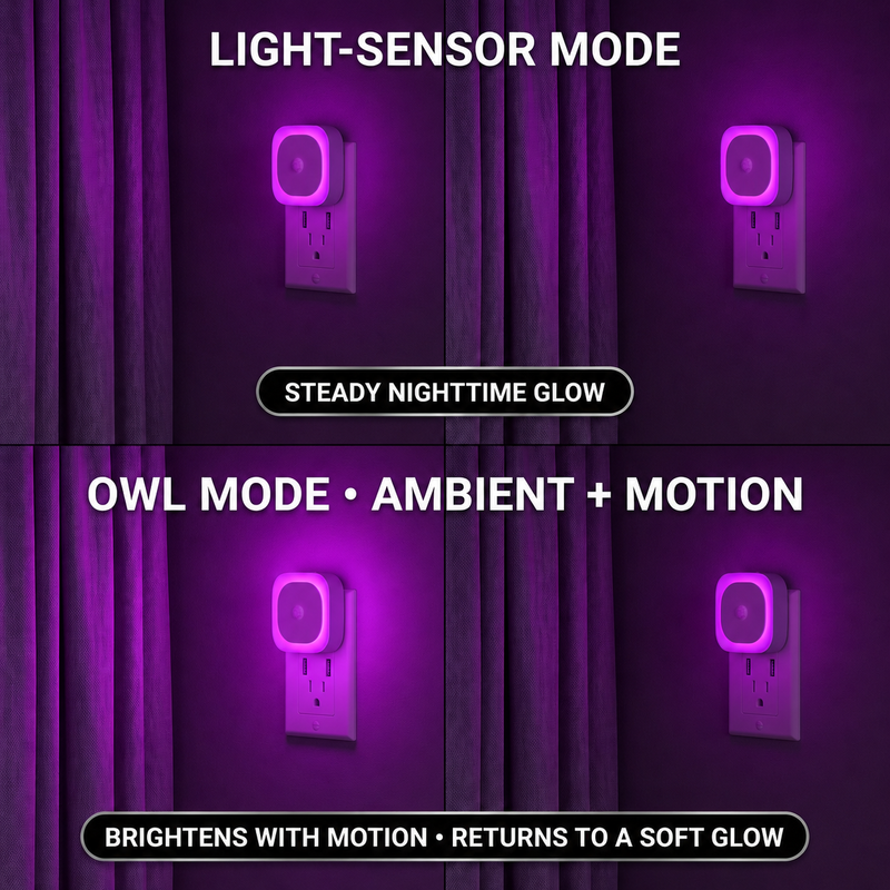 PLUG-IN NIGHT LIGHT – MOTION SENSOR, DUSK-TO-DAWN & DIMMING - 6
