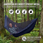 2-Person Camping Hammock with Mosquito Net & Rain Fly – Portable Outdoor Hammock Set (500lbs Capacity) - 6