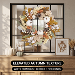 PUMPKIN WREATH FOR FRONT DOOR – FALL FARMHOUSE DÉCOR - 6