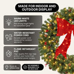 PRE-LIT CHRISTMAS WREATH – WARM LED DOOR DÉCOR - 6