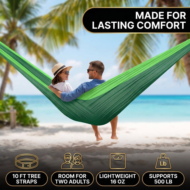 Portable Camping Hammock with Tree Straps – Lightweight Nylon Travel Hammock - 6