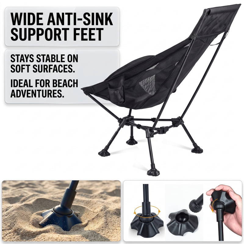 Ultra-Compact High Back Folding Camping Chair – Lightweight & Portable - 6
