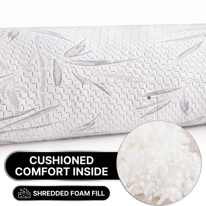 Memory Foam Body Pillow with Removable Pillowcase –  54 x 20 in - 6