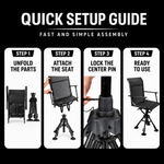 360° Swivel Hunting Chair with Adjustable Legs & Rifle Rest – Portable Tripod Seat - 6