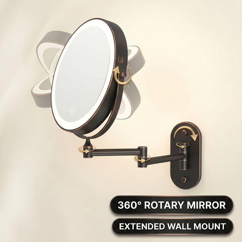LED Lighted Magnifying Makeup Mirror – Rechargeable, Wall-Mount with Adjustable Brightness - 6 (replacement)