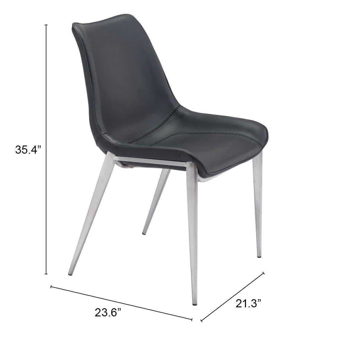 Magnus Dining Chair Black & Silver