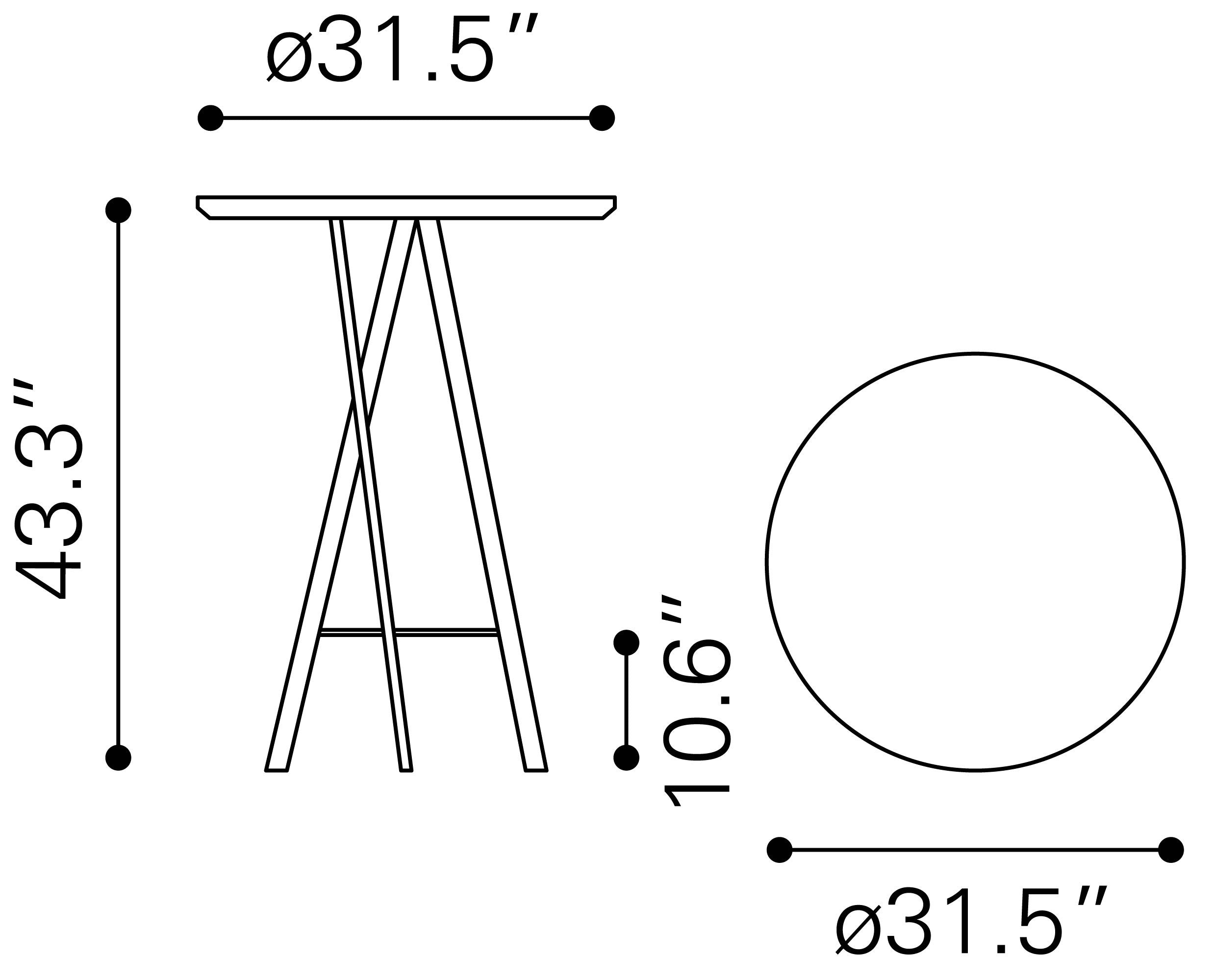 Metz Bar Table Gray