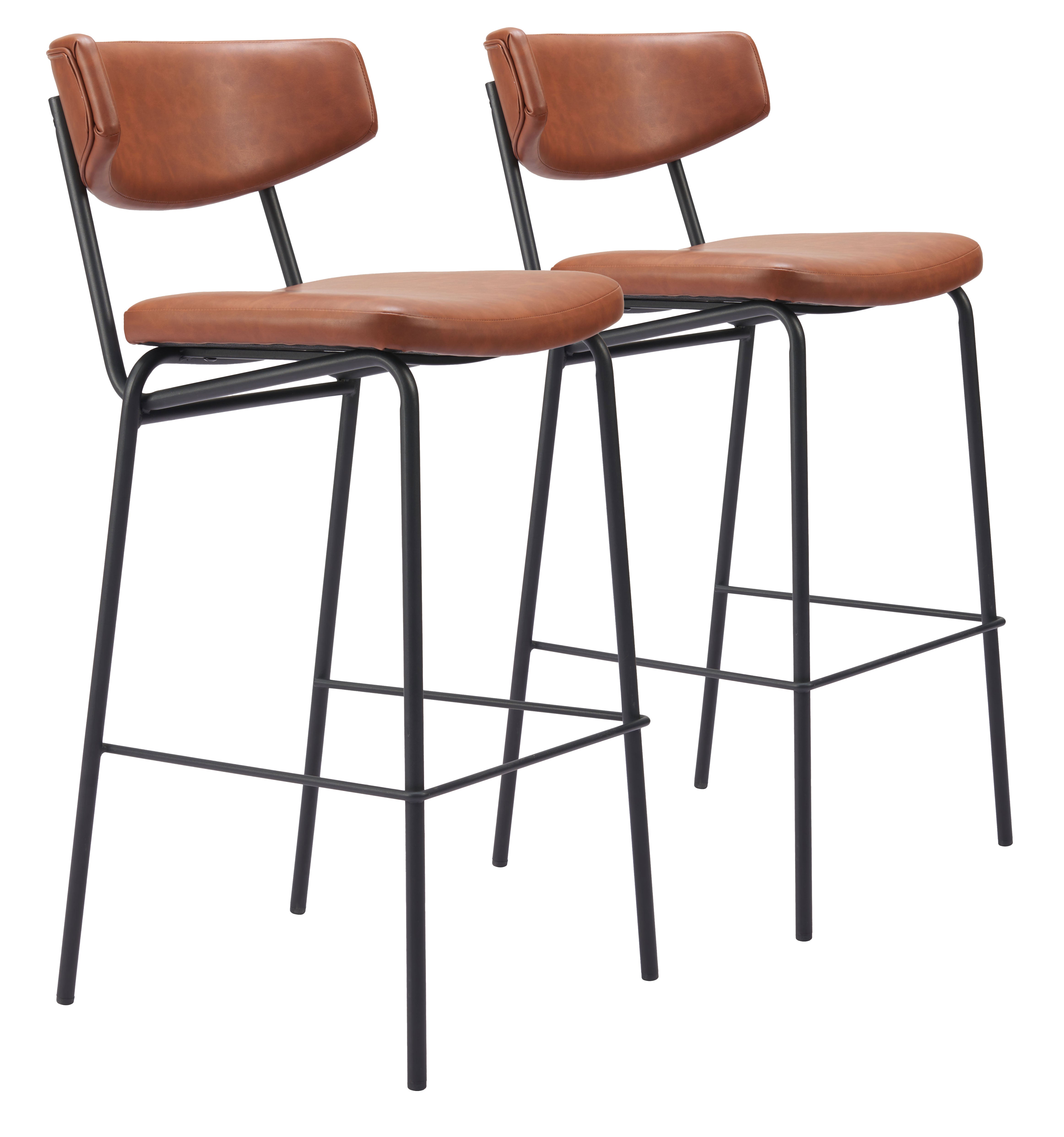 Charon Barstool (Set of 2) Vintage Brown