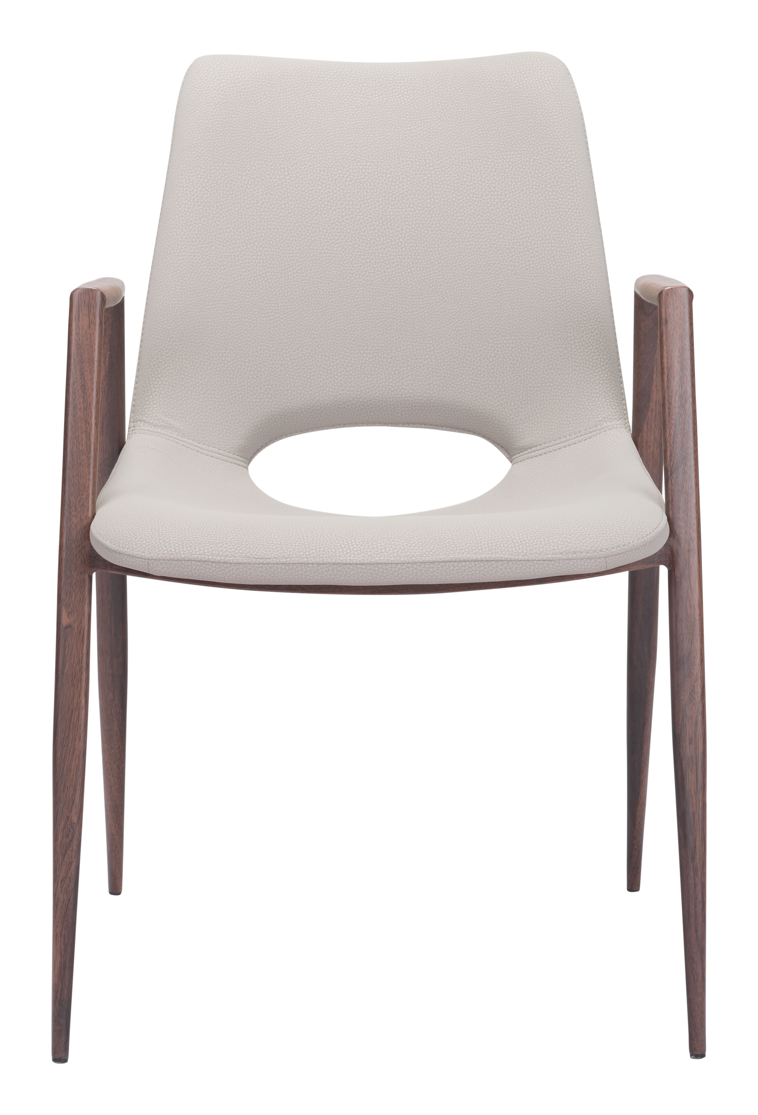 Desi Dining Chair Beige & Walnut