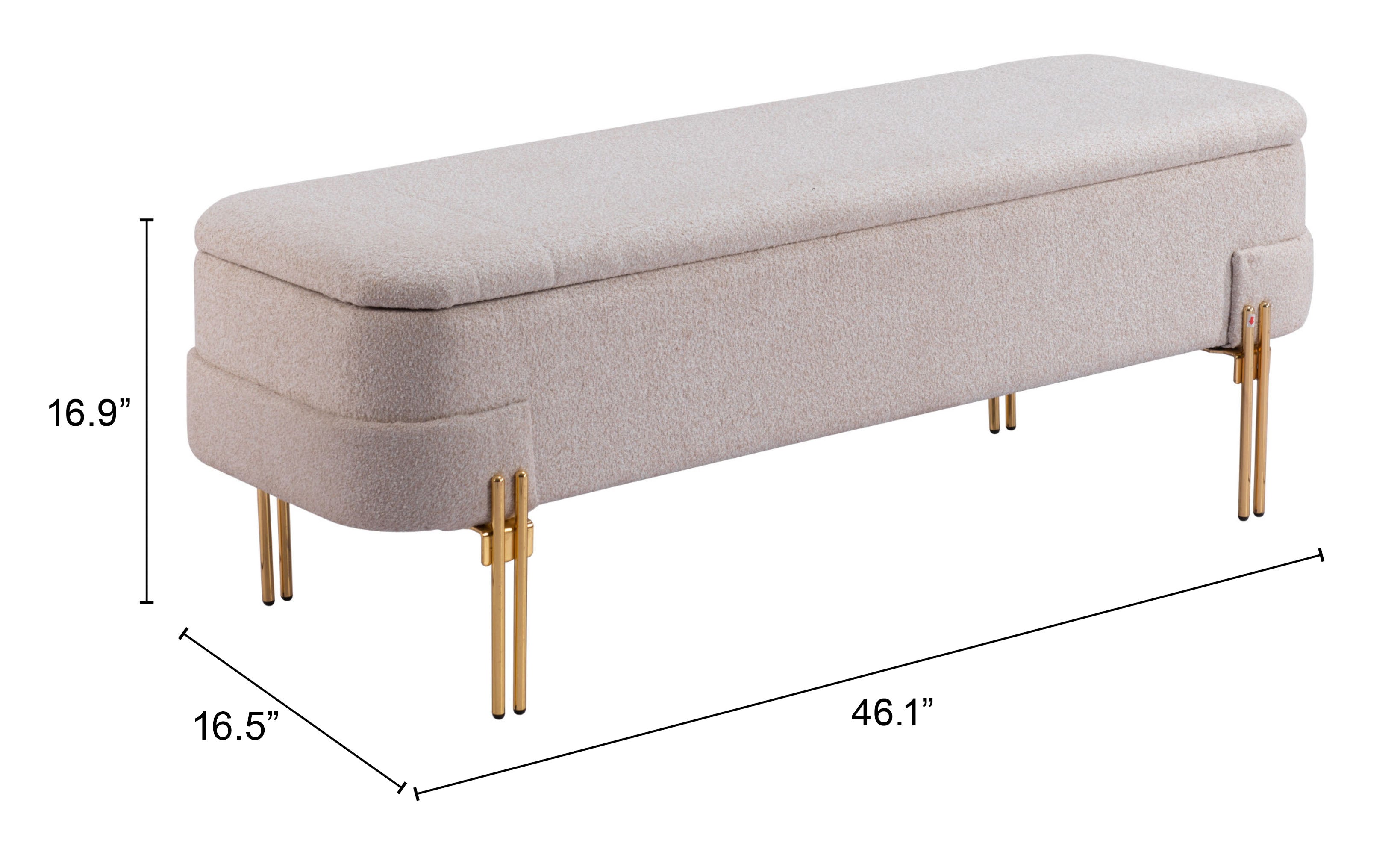 Lebreton Storage Bench Oatmeal Beige