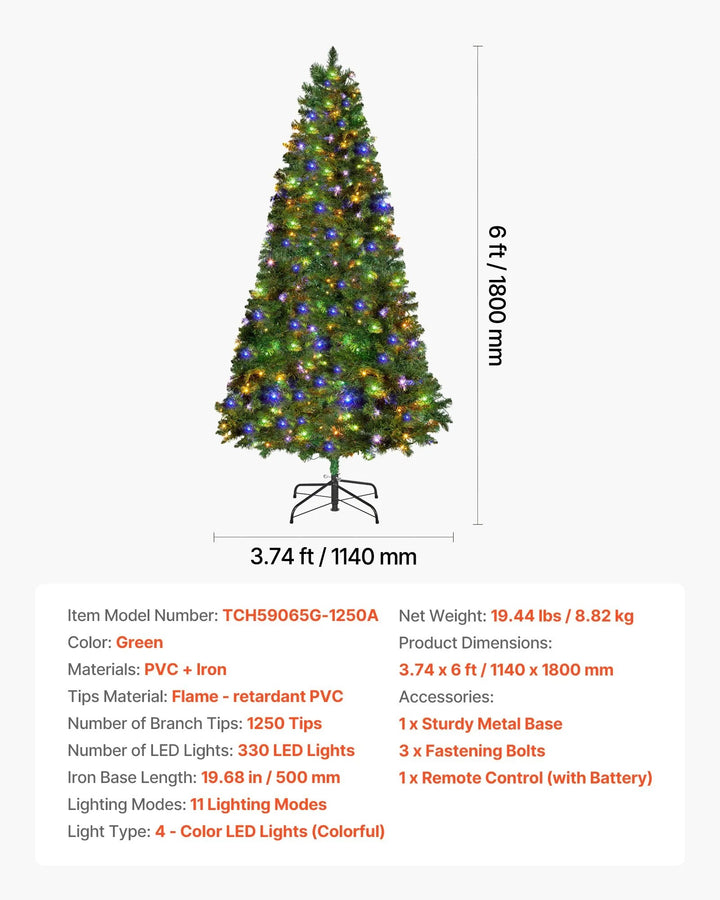 6ft Prelit Artificial Xmas Tree
