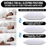 Gel Memory Foam Pillows, Set of 2 – Firm Quilted & Dual-Sided Cooling - 6h