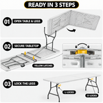 8 ft Heavy Duty Folding Table - 6y