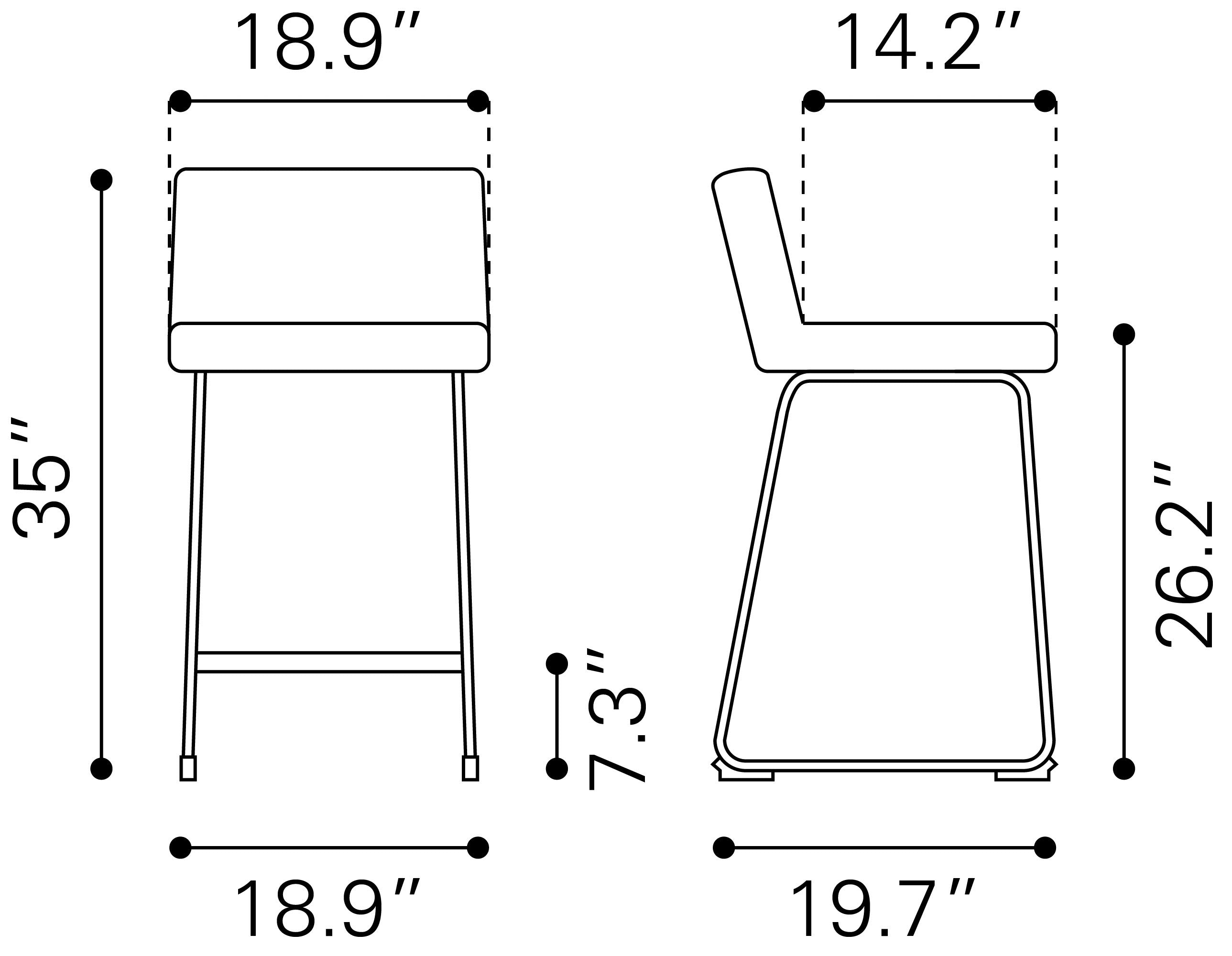 Pago Counter Stool Gray