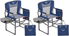 Camping Directors Chair, Heavy Duty,Oversized Portable Folding Chair with Side Table, Pocket for Beach, Fishing,Trip,Picnic,Lawn Blue