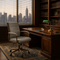 Auction Office Chair: Modern Faux Leather Adjustable Height Chair with Bronze Steel Frame