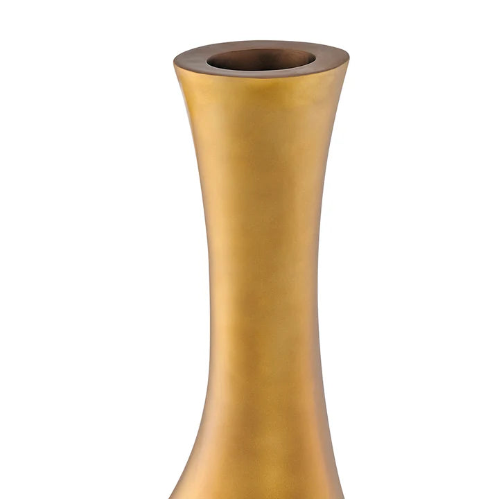 Premium Trombone Vase Small in Matte Bronze - Contemporary Resin Floor Sculpture with Sophisticated Finish